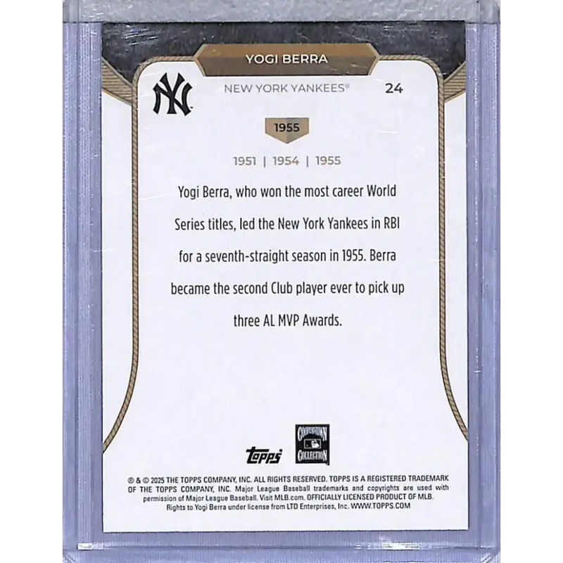 2025 Topps 3XMVP #24 Yogi Berra 1955 NM-MT New York Yankees - Baseball Card Single