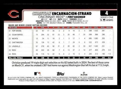 2025 Topps #4 Christian Encarnacion-Strand - Baseball Card Single