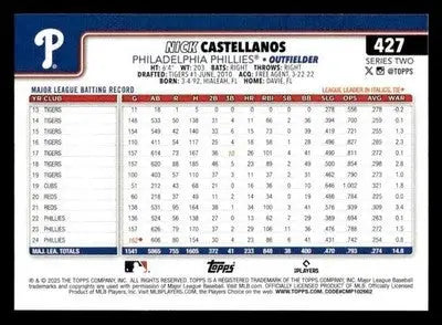 2025 Topps #427 Nick Castellanos - Baseball Card Single