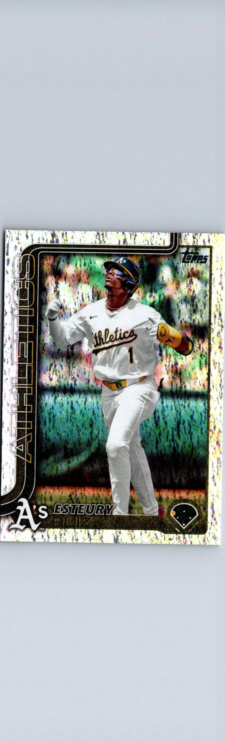 Baseball trading card of Esteury Ruiz Sandglitter from 2025 Topps series