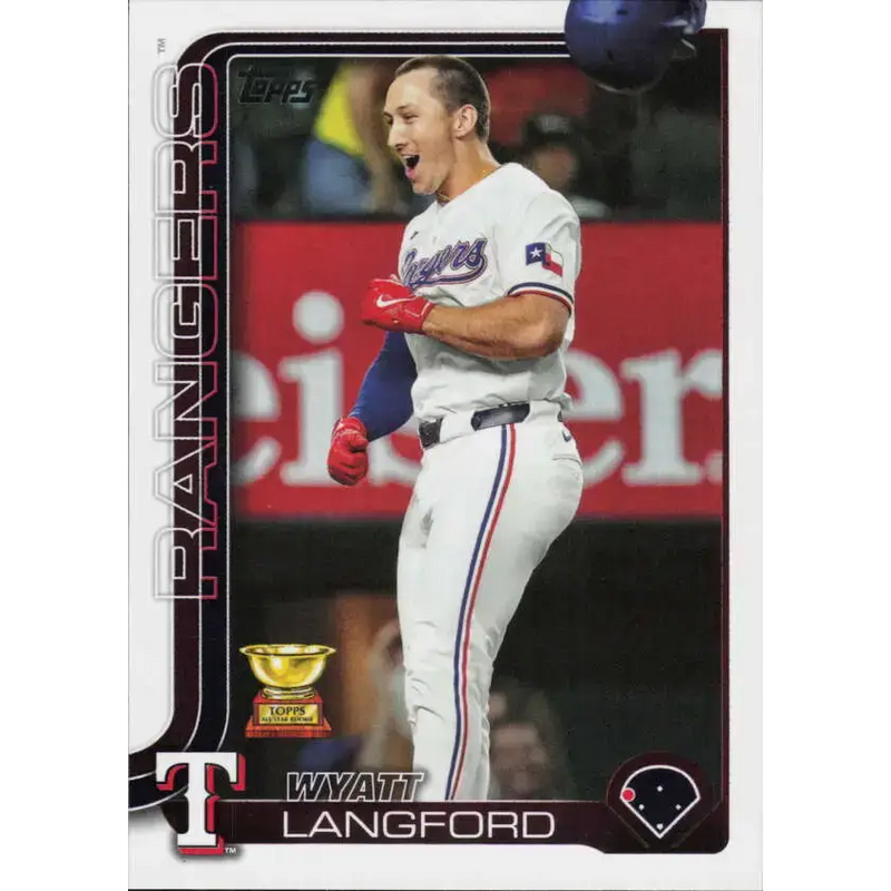 2025 Topps #455 Wyatt Langford NM-MT Texas Rangers Baseball Card - Baseball Card Single