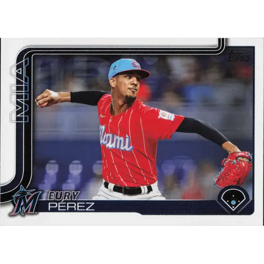 2025 Topps #487 Eury Perez NM-MT Miami Marlins Baseball Card