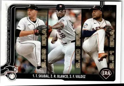 2025 Topps #5 American League Leaders ERA Skubal / Blanco / Valdez) - Baseball Card Single