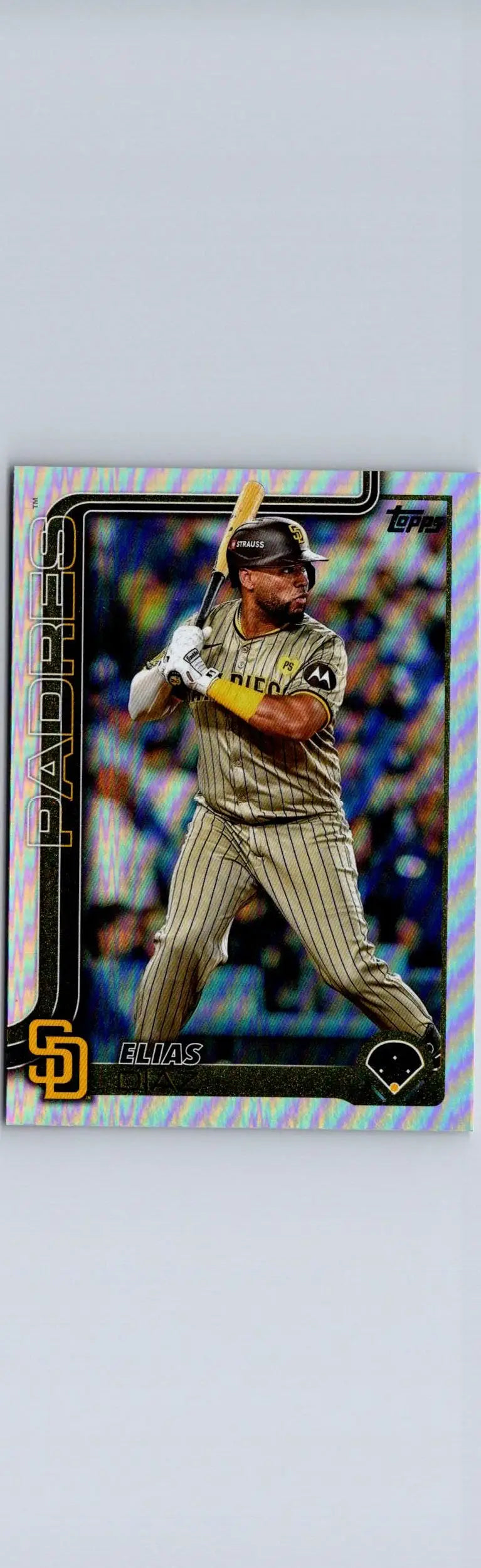 Baseball card of Manny Machado from 2025 Topps Elias Díaz Rainbow Foil collection