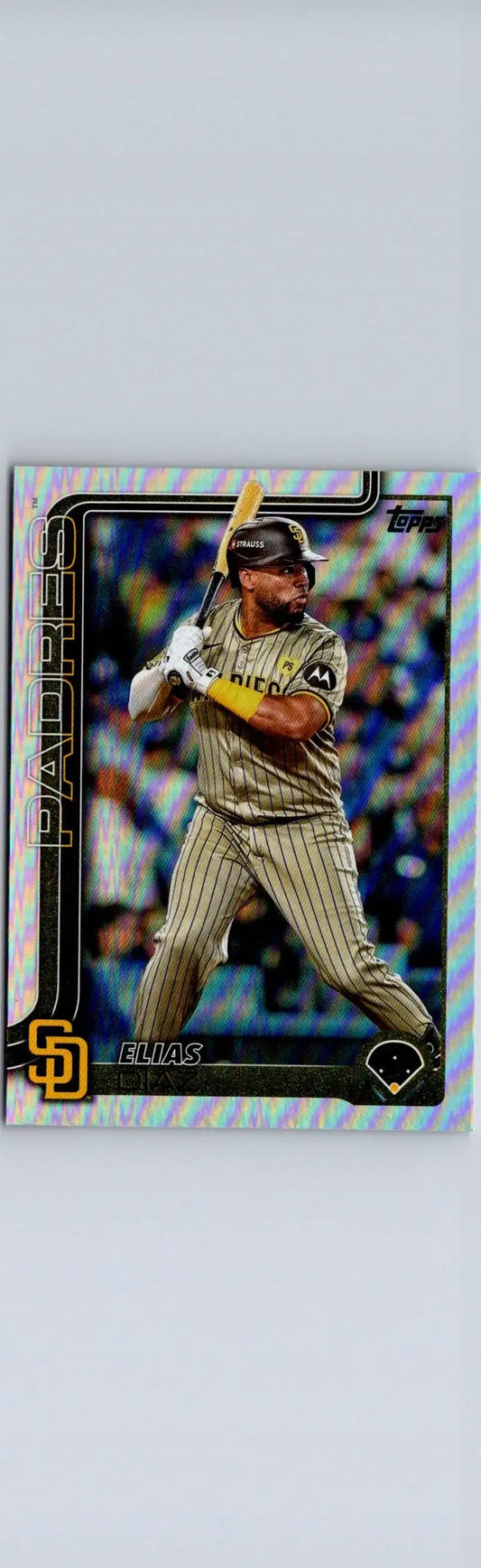 Baseball card of Manny Machado from 2025 Topps Elias Díaz Rainbow Foil collection