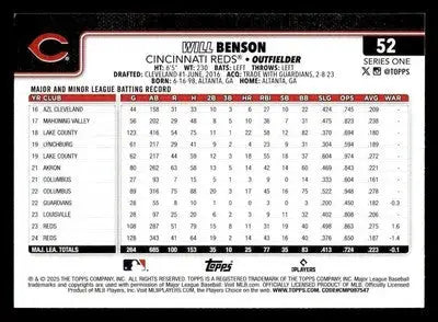 2025 Topps #52 Will Benson - Baseball Card Single