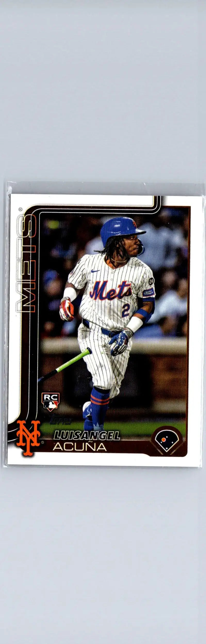 Baseball card of Luisangel Acuña in a Mets uniform from 2025 Topps #524