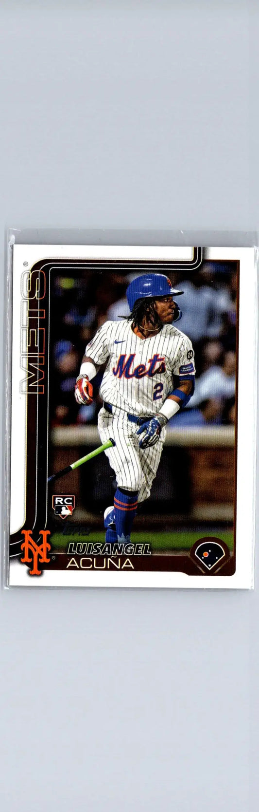 Baseball card of Luisangel Acuña in a Mets uniform from 2025 Topps #524