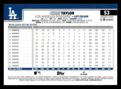 2025 Topps #53 Chris Taylor - Baseball Card Single
