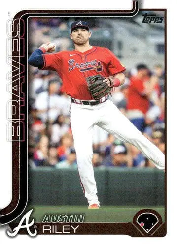Original gloss baseball card of Austin Riley NM-MT from 2025 Topps Braves series