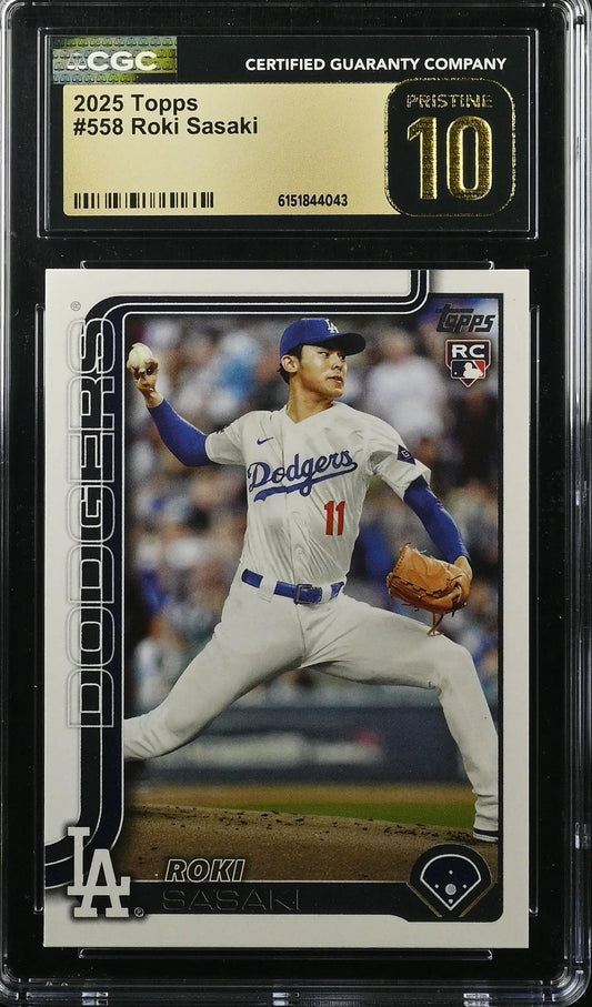 2025 Topps #558 Roki Sasaki CGC 10 Pristine - Baseball Card Single