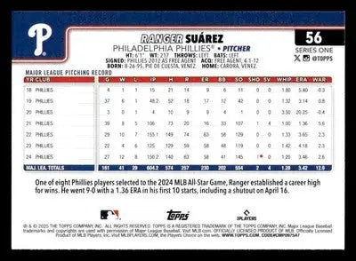 2025 Topps #56 Ranger Suárez - Baseball Card Single