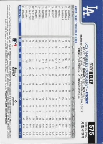 2025 Topps #575 Joe Kelly NM-MT Dodgers ID:78435 - Baseball Card Single