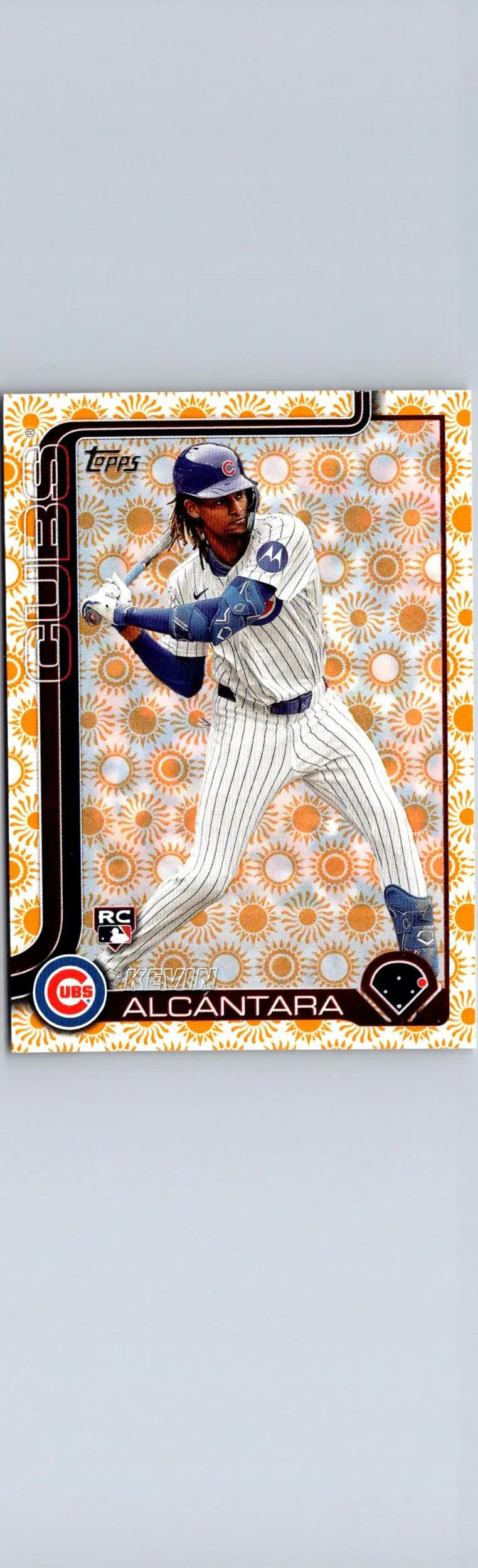 Baseball card featuring Kevin Alcántara from 2025 Topps Holiday set