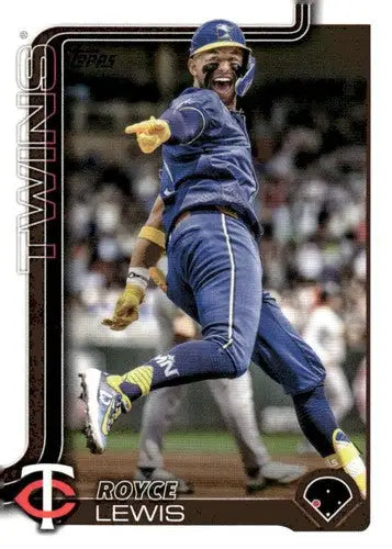 Original gloss baseball trading card featuring Royce Lewis in a blue uniform, NM-MT grade