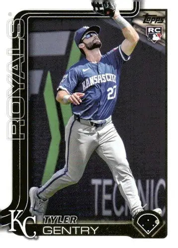 Original gloss baseball card of Tyler Gentry rookie Royals from 2025 Topps #6