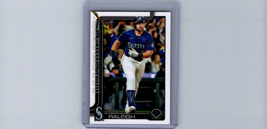 Baseball trading card featuring Cal Raleigh from 2025 Topps #603 collection