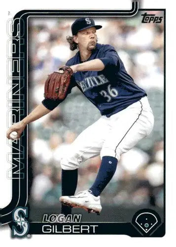 Baseball trading card of Logan Gilbert in Mariners uniform, original gloss, NM-MT