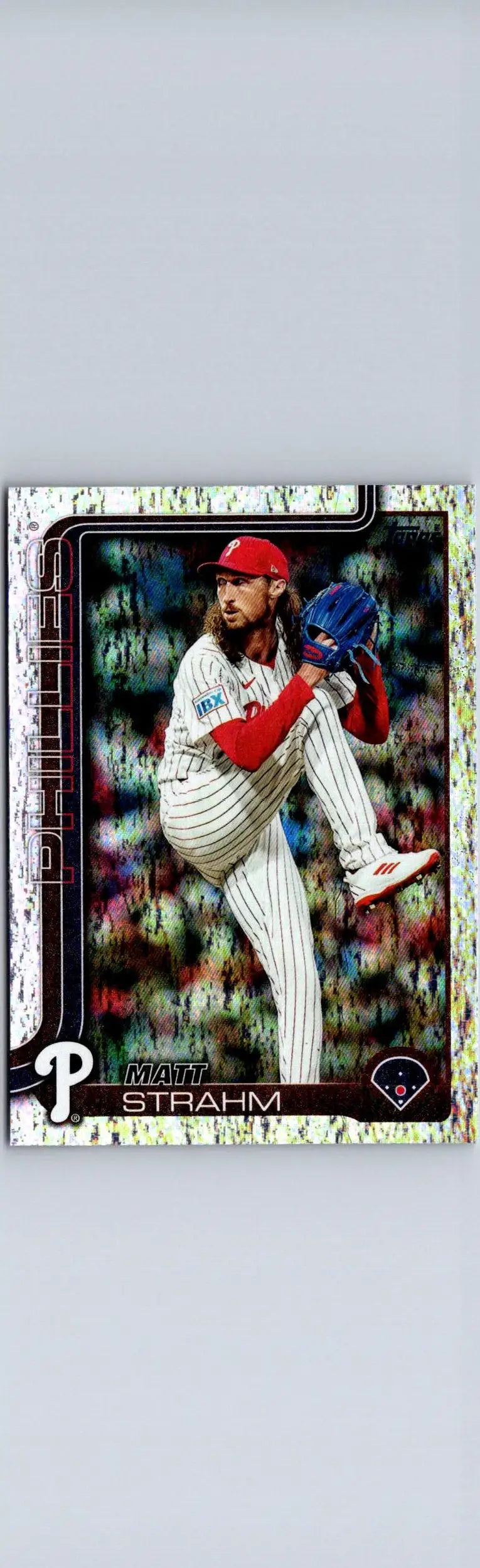 Baseball card of Matt Strahm Sandglitter from 2025 Topps #672 featuring pitcher