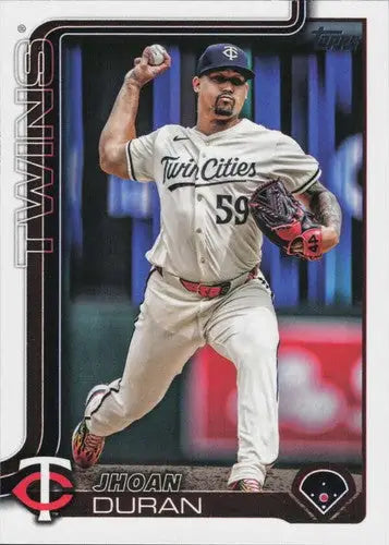 Original gloss baseball card of Jhoan Duran NM-MT from 2025 Topps #687 Twins