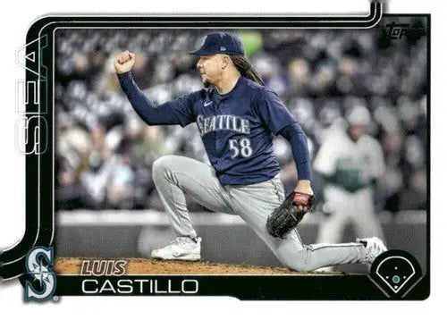 Original gloss baseball trading card featuring Luis Castillo NM-MT Mariners 2025 Topps