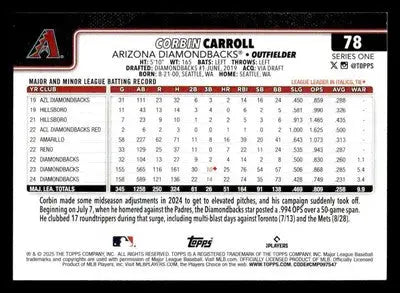 2025 Topps #78 Corbin Carroll - Baseball Card Single