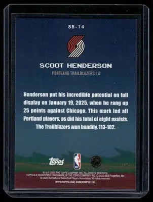 2025 Topps 8-Bit Ballers Scoot Henderson #8B-14 Basketball - Basketball Card Single