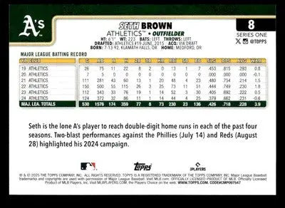 2025 Topps #8 Seth Brown - Baseball Card Single