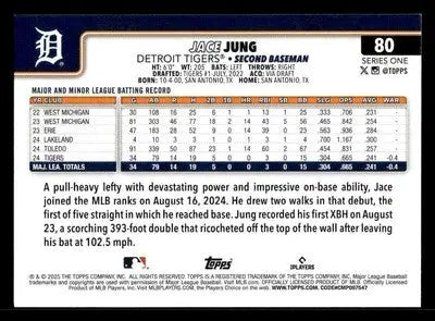 2025 Topps #80 Jace Jung - Baseball Card Single