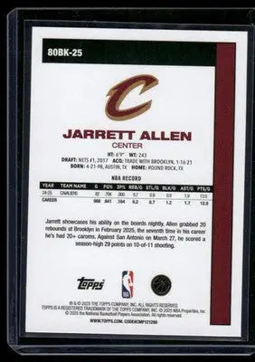 2025 Topps 80th Anniversary Basketball Jarrett Allen #80BK-25 Basketball - Basketball Card Single