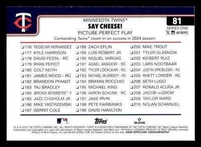2025 Topps #81 Say Cheese! Picture-Perfect Play - Baseball Card Single