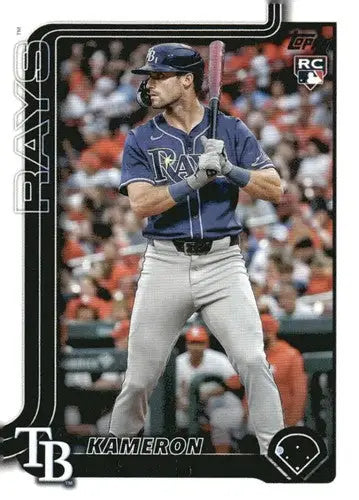 Original gloss baseball trading card featuring Kameron Misner rookie Rays in batting stance