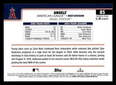 2025 Topps #85 Los Angeles Angels - Baseball Card Single
