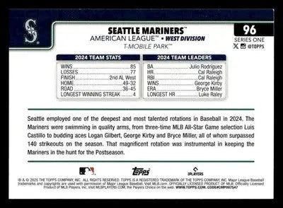 2025 Topps #96 Seattle Mariners - Baseball Card Single