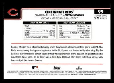 2025 Topps #99 Cincinnati Reds - Baseball Card Single