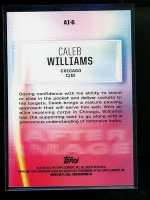 2025 Topps After Image Caleb Williams #AI-6 RC Football - Football Card Single