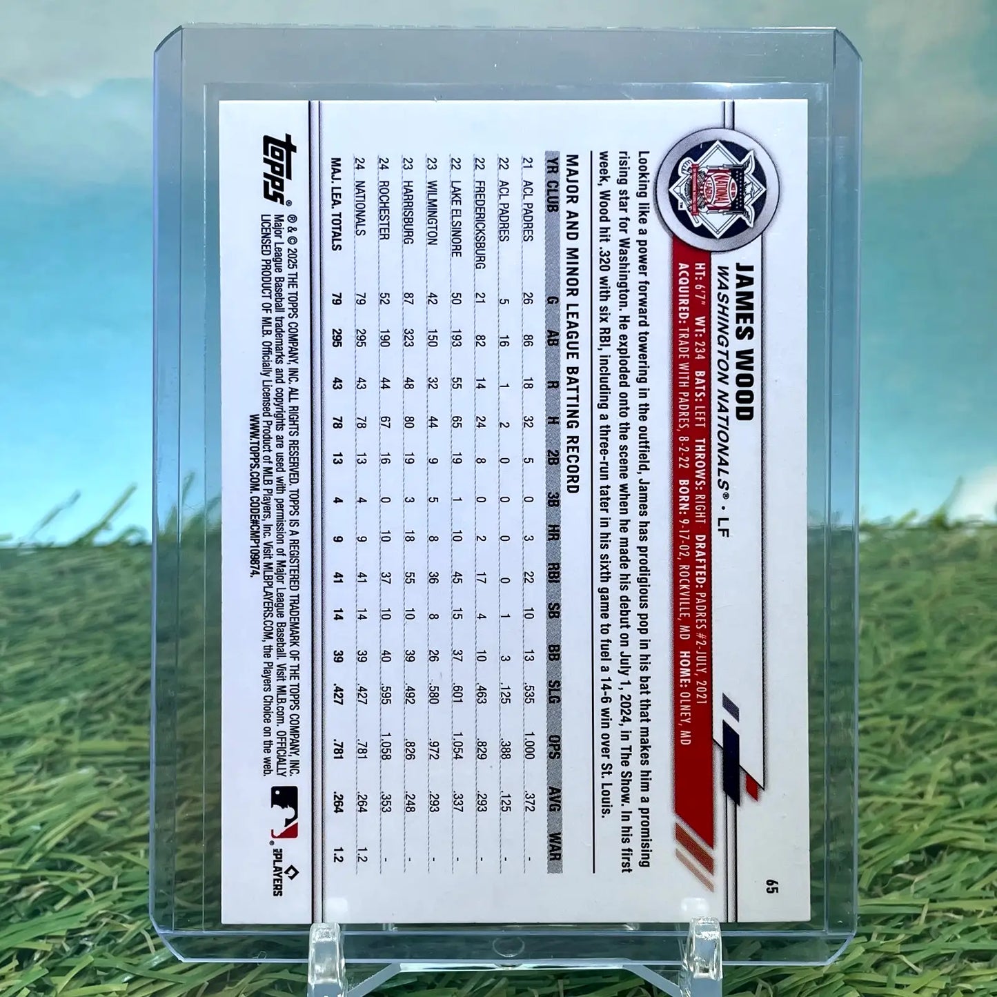 2025 Topps All-Star Game #65 James Wood Rookie Washington Nationals - Baseball Card Single