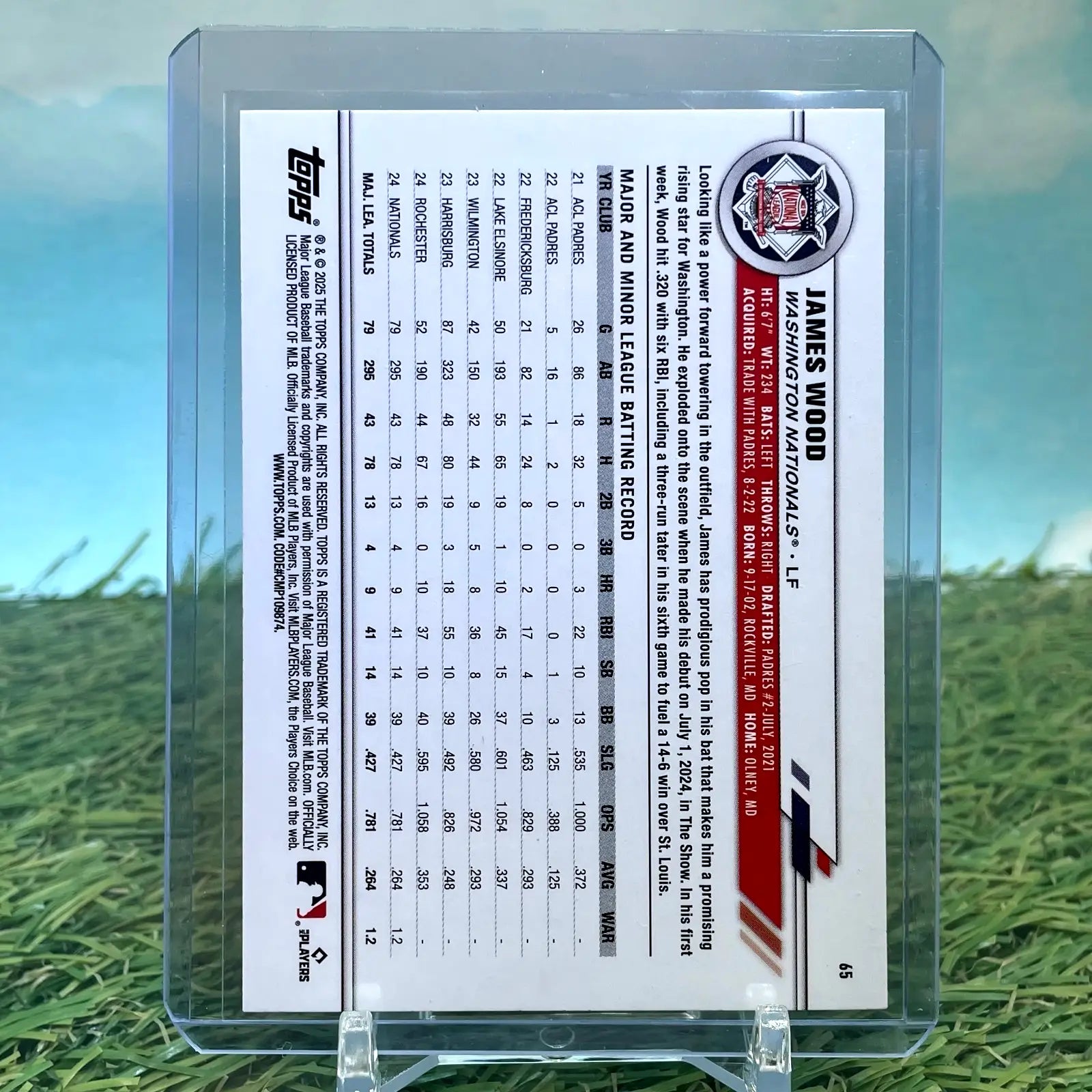 2025 Topps All-Star Game #65 James Wood Rookie Washington Nationals - Baseball Card Single