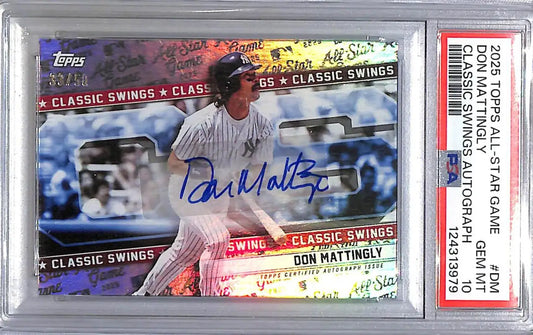 2025 Topps All-Star Game Classic Swings #CSA-DM Don Mattingly PSA 10 GEM MINT Auto 33/50 New York Yankees