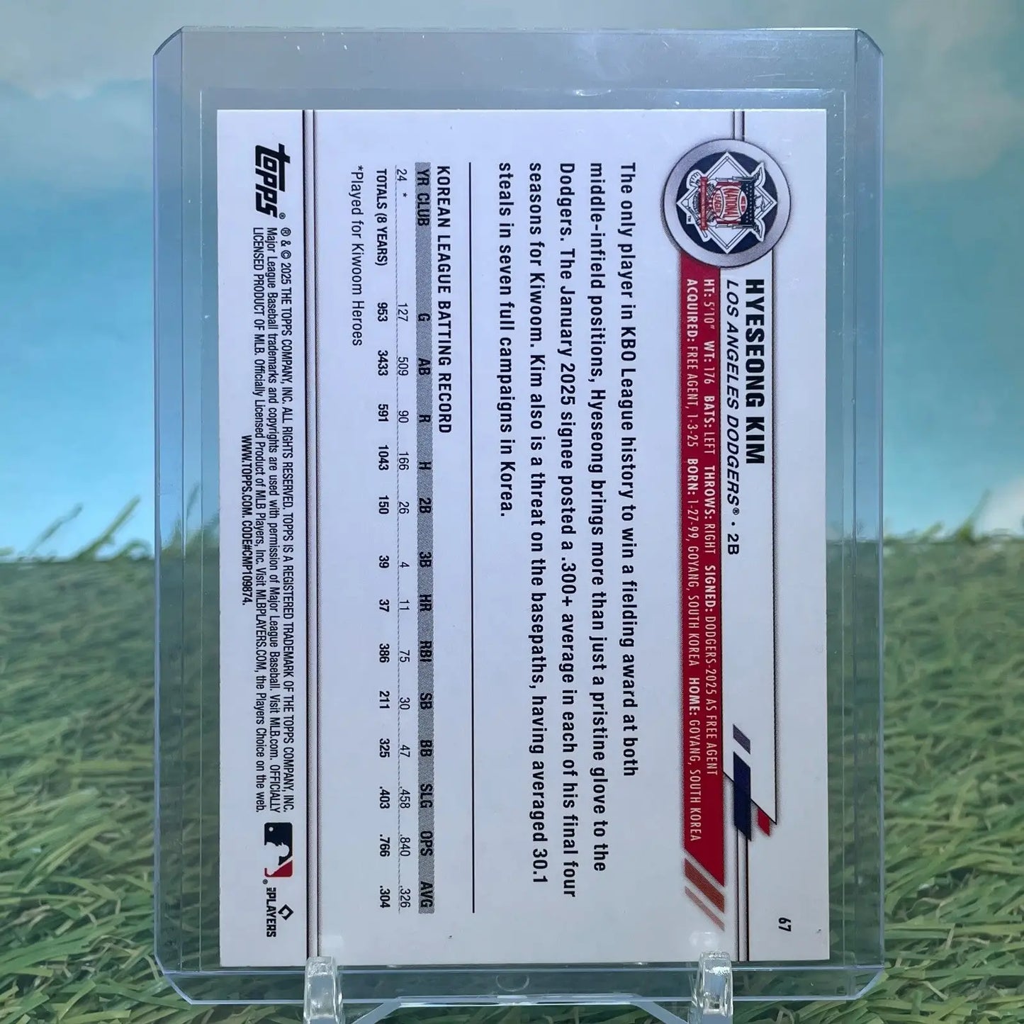 Hyeseong Kim baseball card from 2025 Topps All Star Game Hyeseong rookie set