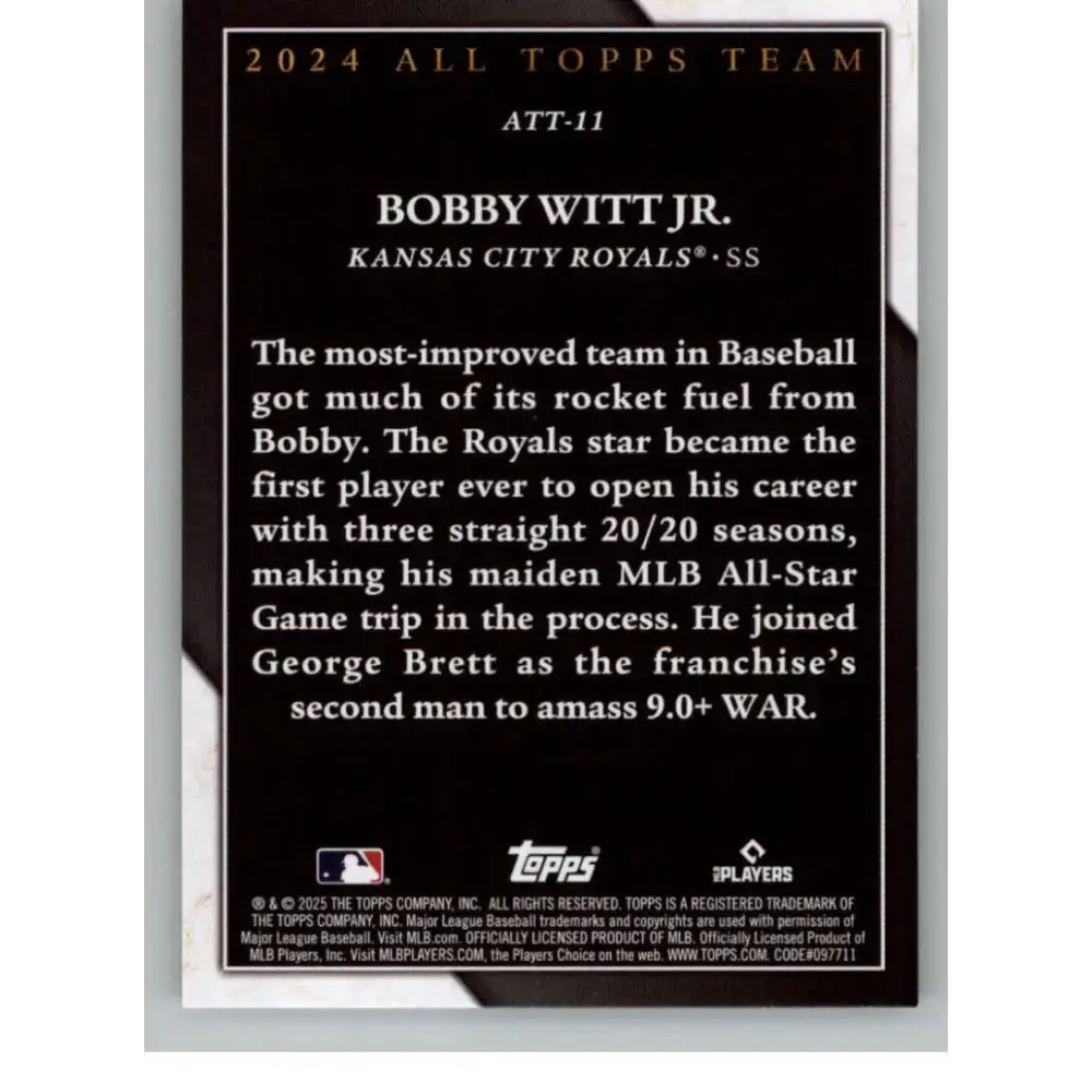 2025 Topps All Topps Team #ATT-11 Bobby Witt Jr. NM-MT Kansas City Royals Baseball Card - Baseball Card Single