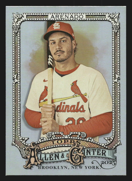 2025 Topps Allen & Ginter #130 Nolan Arenado Silver Portrait Cardinals - Baseball Card Single