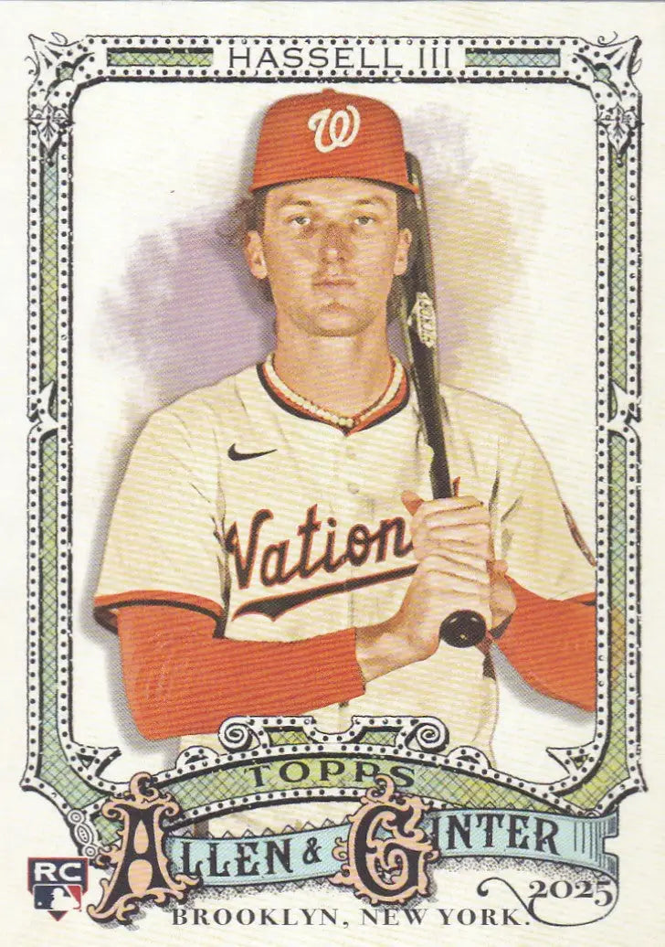 2025 Topps Allen & Ginter #164 Robert Hassell III RC Washington Nationals - Baseball Card Single