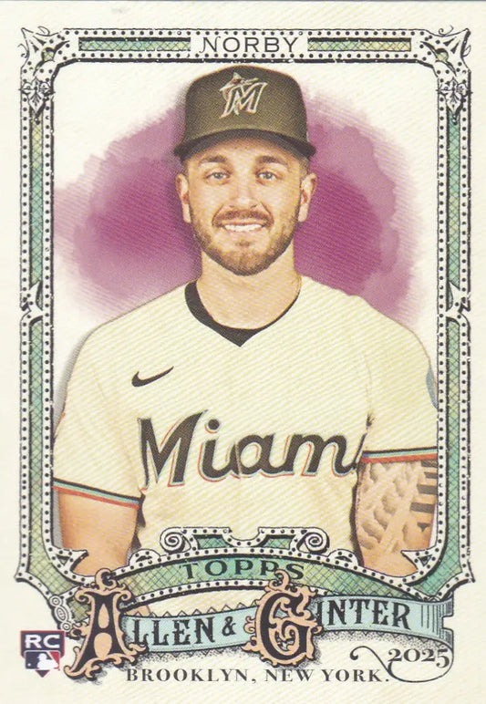 2025 Topps Allen & Ginter #98 Connor Norby RC Miami Marlins - Baseball Card Single