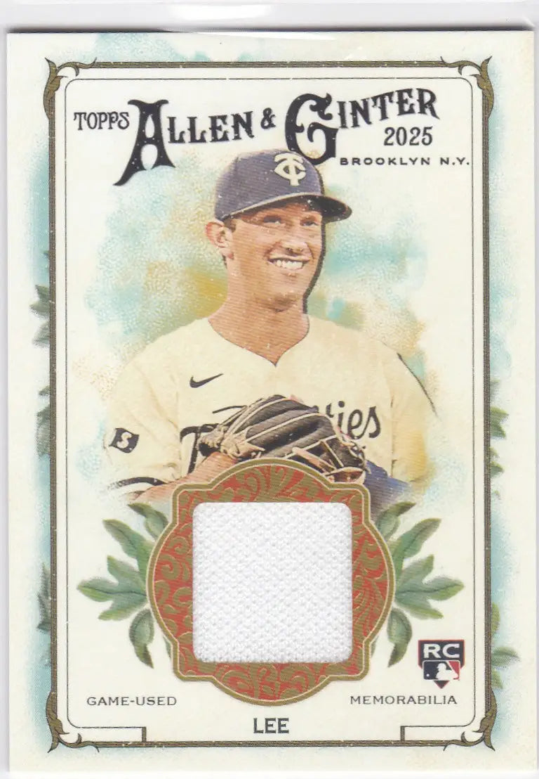2025 Topps Allen & Ginter #AGR-BL Brooks Lee RC Game Used Jersey Minnesota Twins