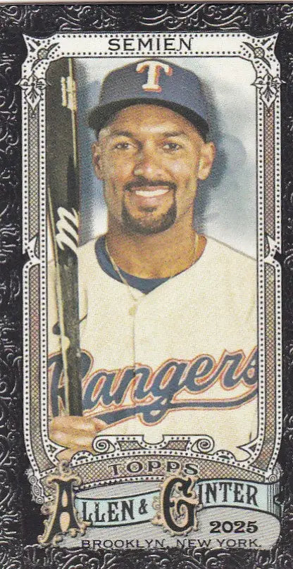 2025 Topps Allen & Ginter Black Border Mini #212 Marcus Semien Texas Rangers - Baseball Card Single