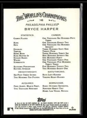 2025 Topps Allen & Ginter Bryce Harper #146 Philadelphia Phillies
