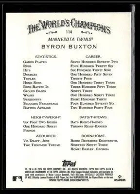 2025 Topps Allen & Ginter Byron Buxton #114 Minnesota Twins