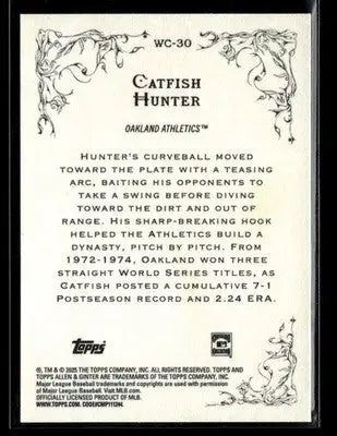 2025 Topps Allen & Ginter Catfish Hunter #WC-30 Wicked Curves Oakland Athletics