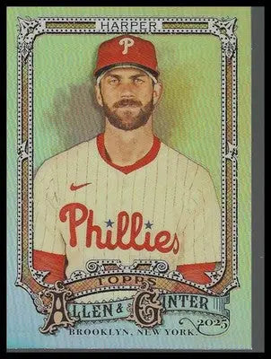 2025 Topps Allen & Ginter Chrome Refractor #146 Bryce Harper Phil Phillies